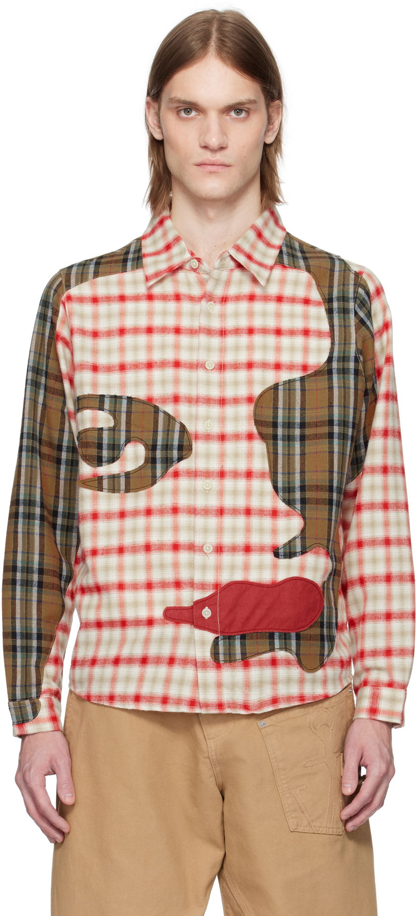 Srajce KidSuper KidSuper Patchwork Face Flannel Shirt Večbarvna | SS25-LTP-03