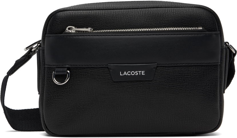 Torba za čez ramo Lacoste Ossian Leather Reporter Bag Črna | NH5048OI_000