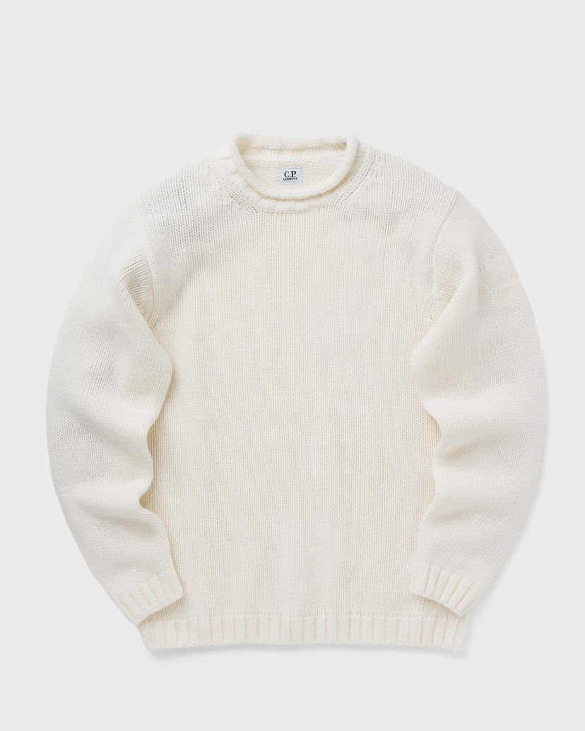 Pleteni pulover C.P. Company LAMBSWOOL GRS BOXY MOCK NECK KNIT Bela | 17CMKN171A110149A-103