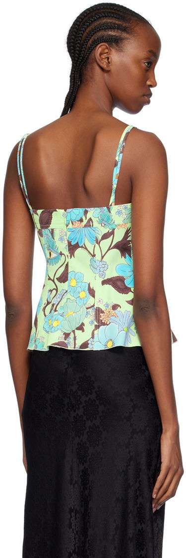 Majica brez rokavov Stella McCartney Stella McCartney Floral Print Peplum Camisole Zelena | 6T01583DS300, 2