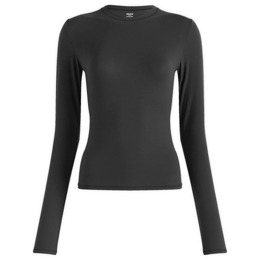 Majica SKIMS Fits Everybody Long Sleeve T-Shirt, Size Large Črna | TP-LST-9049-ONX