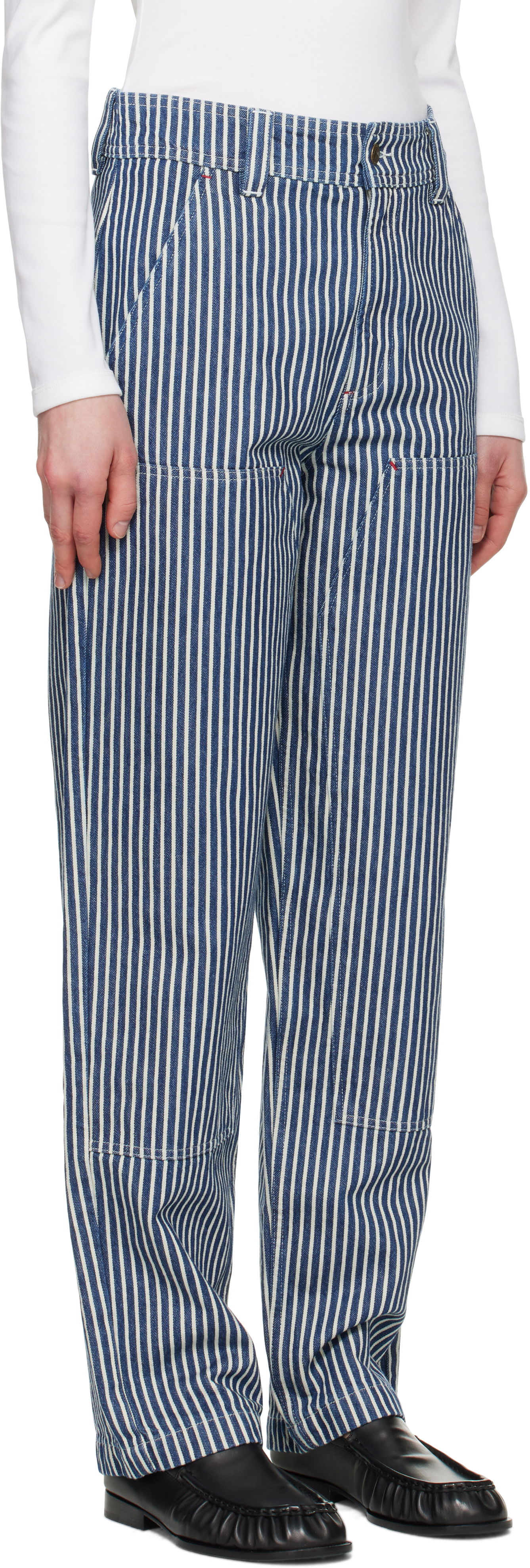 Hlače A.P.C. A.P.C. Gustav Striped Jeans Modra | COHHG-M08484, 1