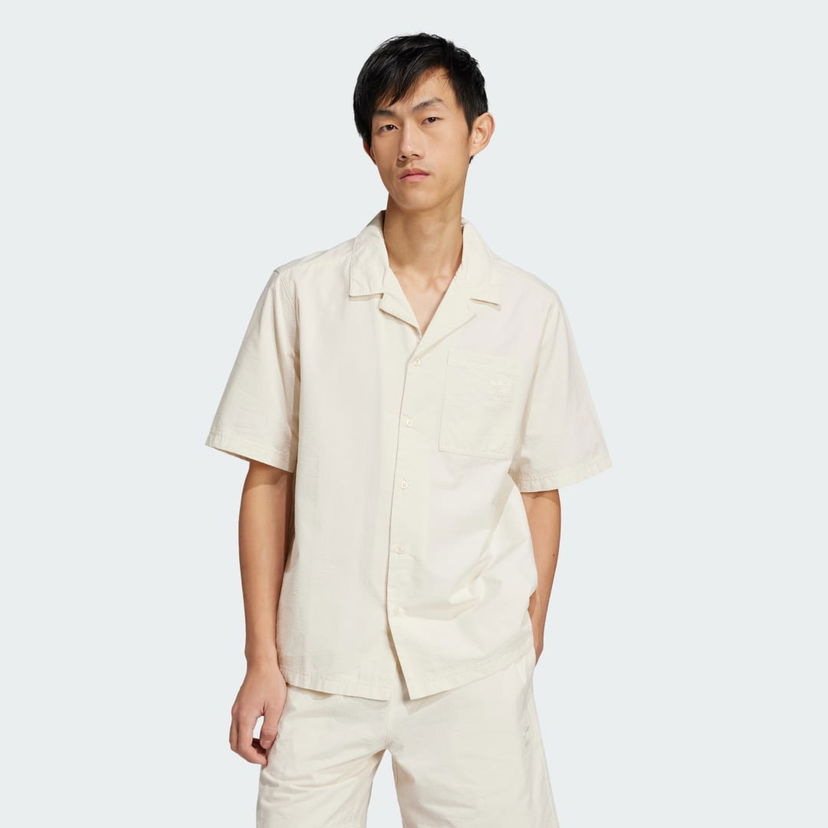 Srajce adidas Performance Essentials Seersucker Short Sleeve Shirt Bež | JD2456