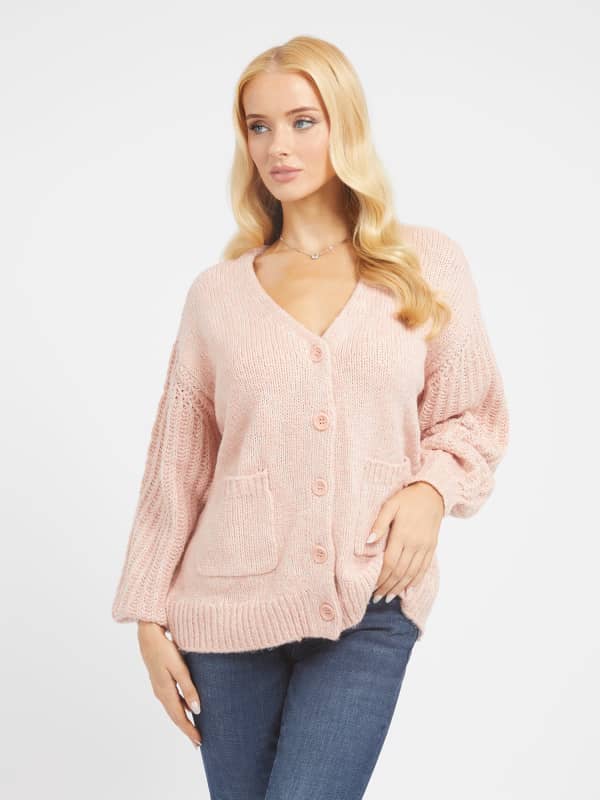 Pleteni pulover GUESS Front Pockets Roza | W3BR61Z3B72, 0