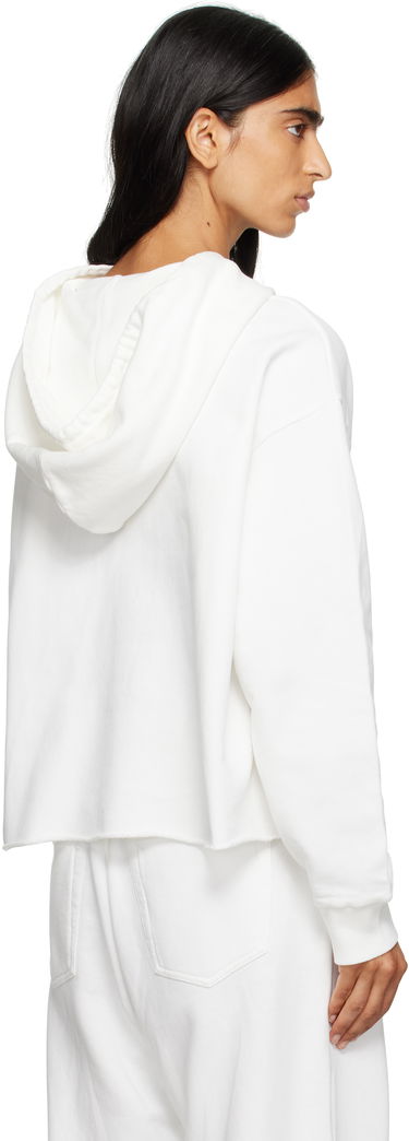 Pulover Maison Margiela MM6 Maison Margiela Logo Patch Cropped Hoodie Bela | S52GU0234 M25025, 2
