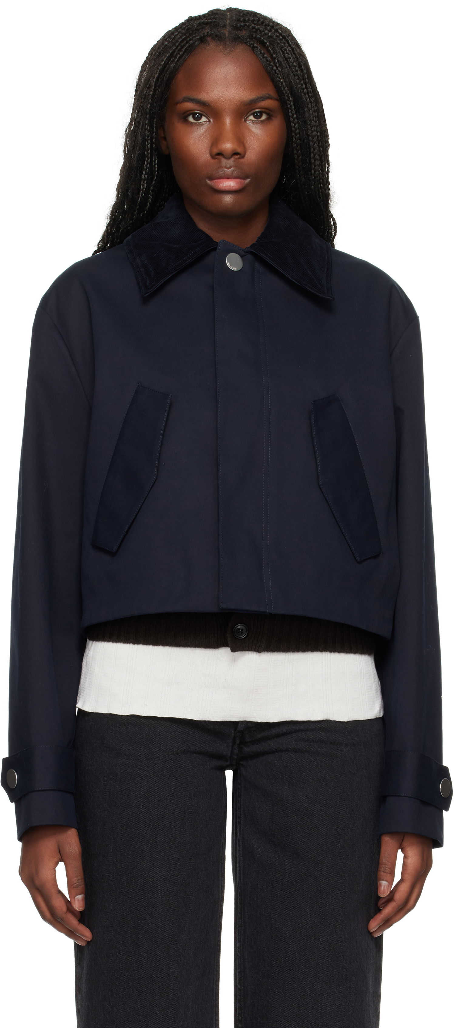 Jakna AMI Short Jacket Mornarica | FJK069.CO0081, 0