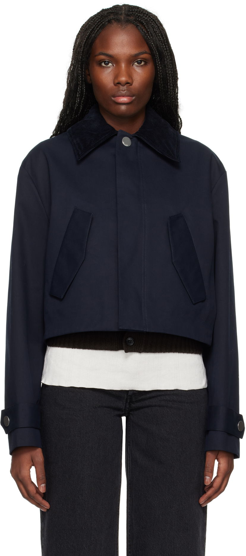 Jakna AMI Short Jacket Mornarica | FJK069.CO0081