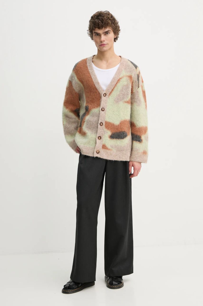 Pleteni pulover Nanushka NESSIN Abstract Print Cardigan Rjava | NM24FWSW01017, 1