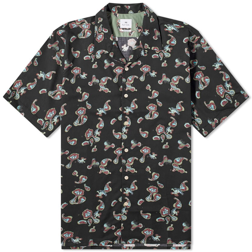 Srajce Paul Smith Paul Smith Printed Vacation Shirt, Size Large Črna | M2R-114R-M21967-79