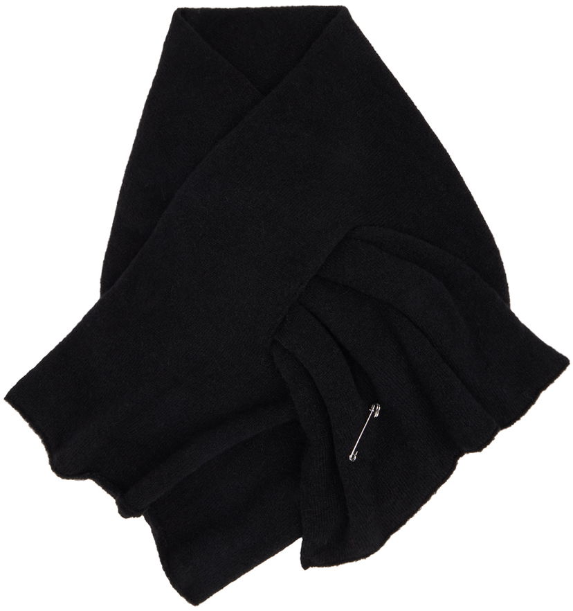 Oblačila Dries Van Noten Black Knit Scarf Črna | 242-011228-9709