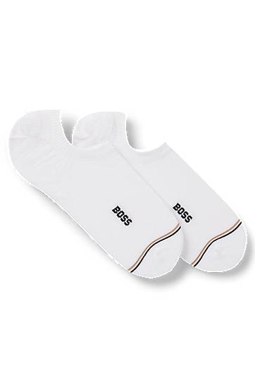 Nogavice BOSS BOSS Two-Pack of Invisible Cotton-Blend Socks Bela | 50522704