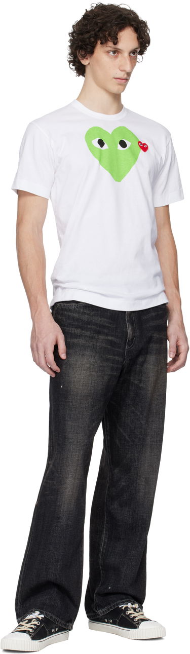 Majica Comme des Garçons Play Pastel Heart & Emblem Tee Bela | AX-T106-051, 3