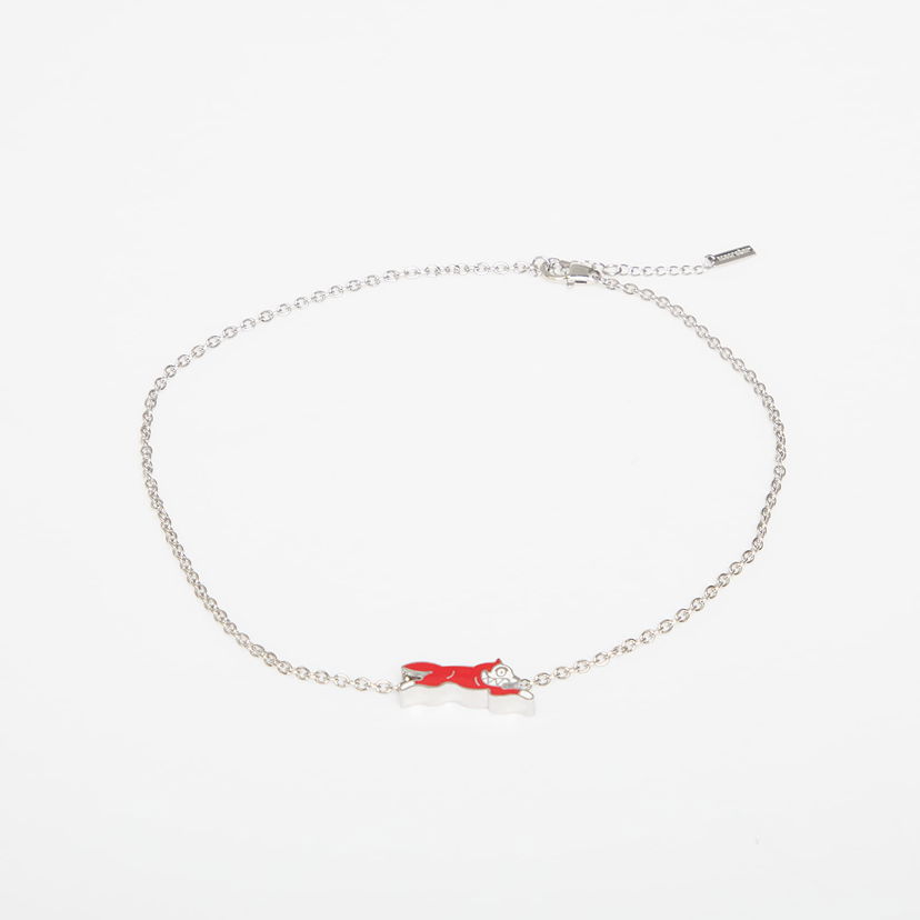 Ogrlica BILLIONAIRE BOYS CLUB Icecream Running Dog Chain Necklace Rdeča | IC25272 Silver/ Red
