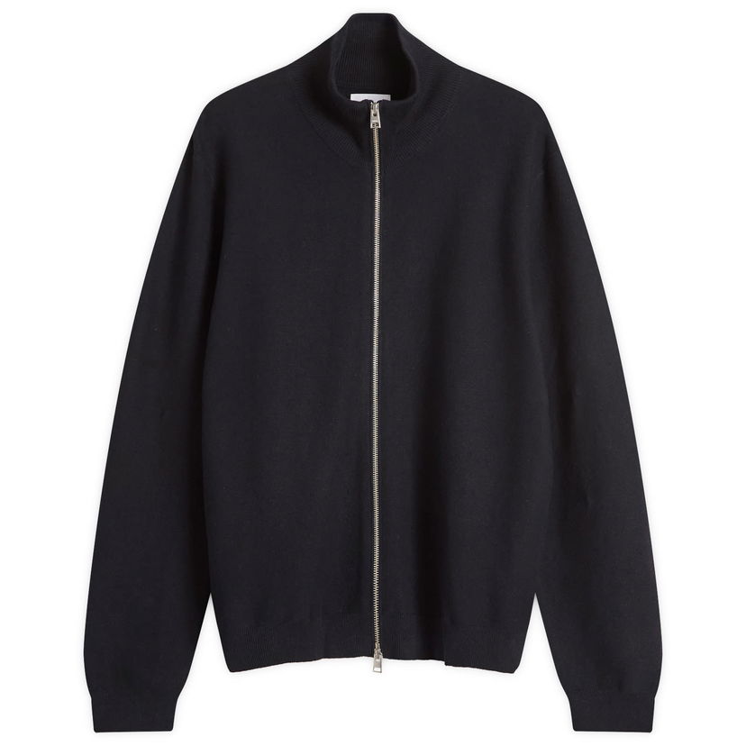 Pleteni pulover NORSE PROJECTS Links Cotton Linen Zip Jacket, Size Large Mornarica | N45-0635-7004