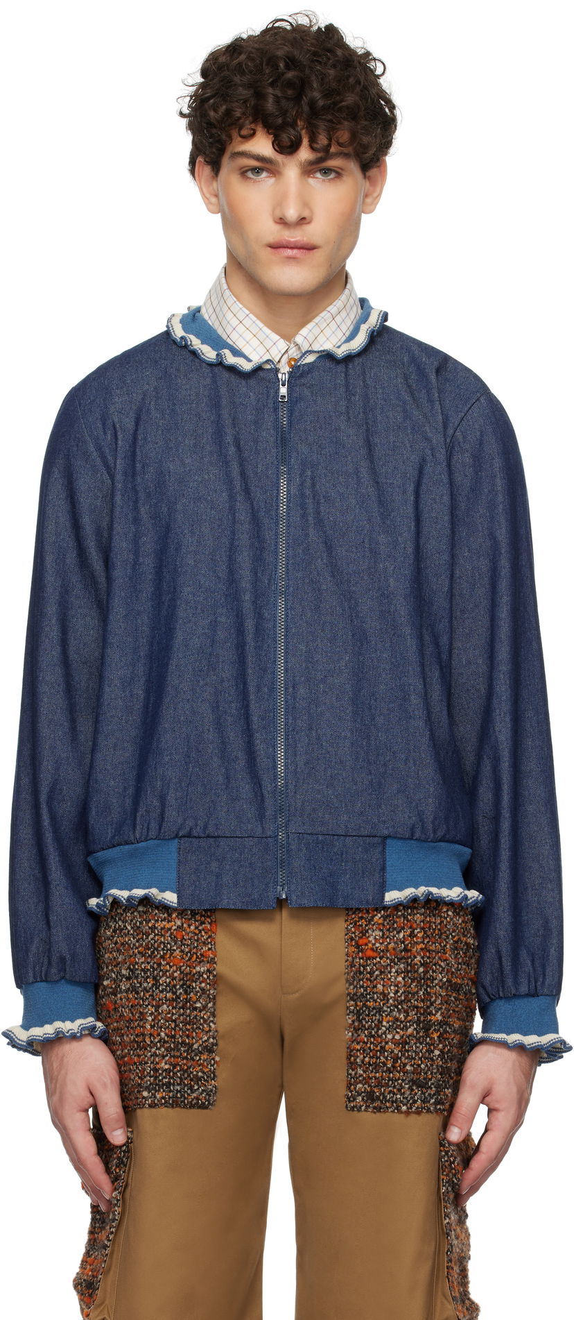 Bomber jakna Anna Sui Denim Bomber Jacket Modra | M1025J30