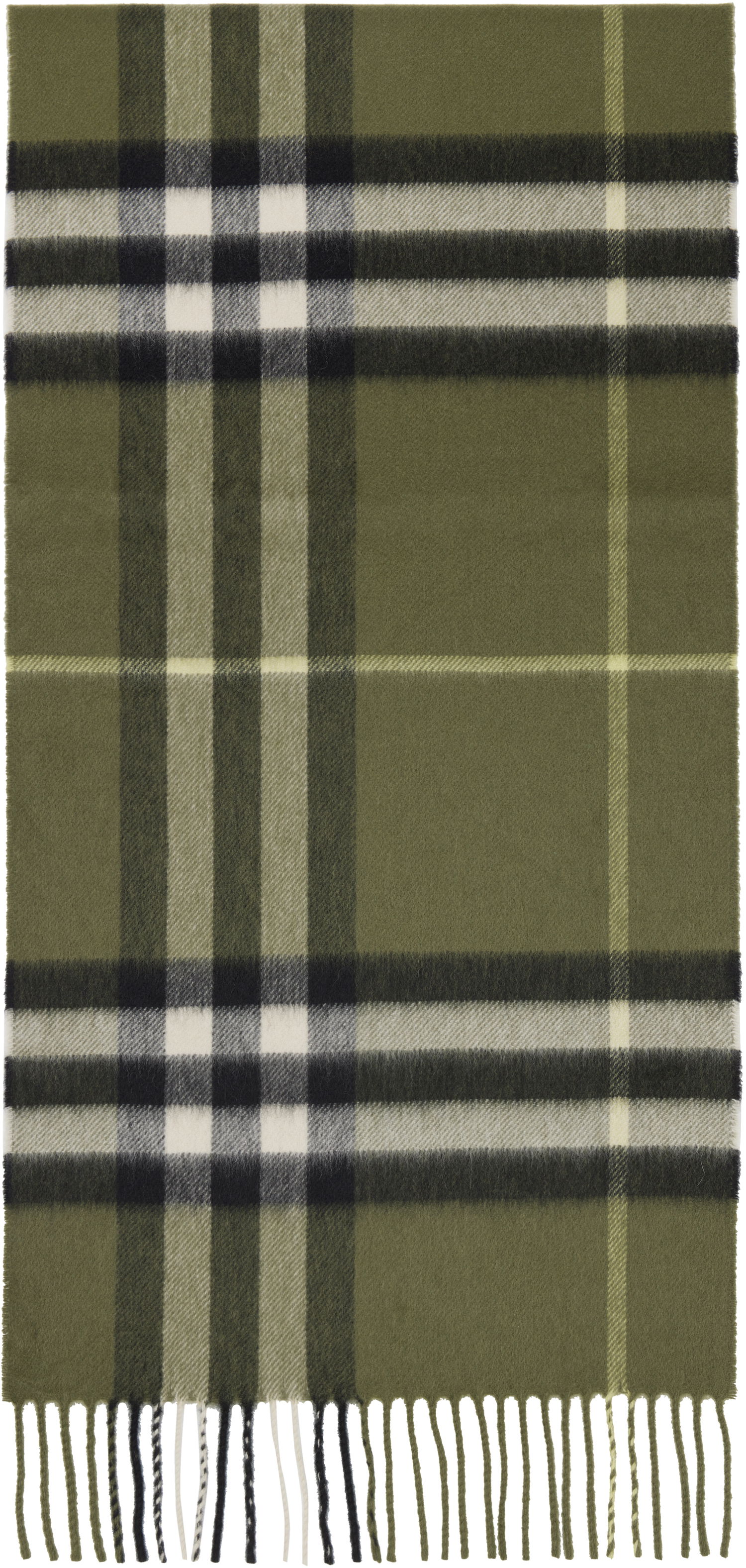 Šala Burberry Burberry Check Cashmere Scarf Zelena | 8112646, 0
