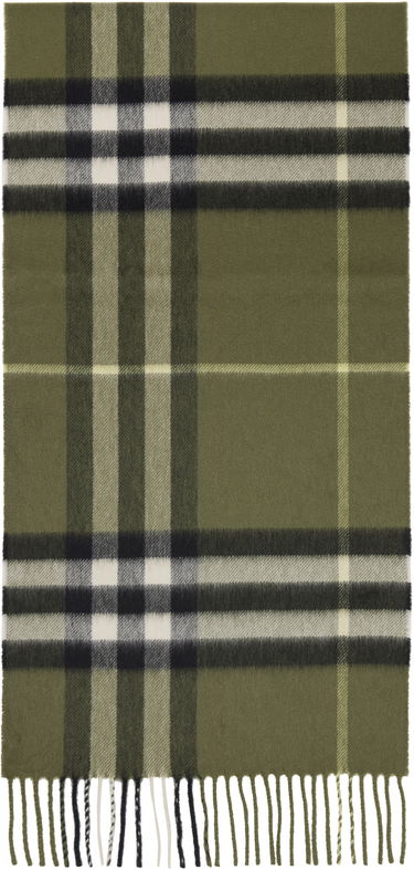 Šala Burberry Burberry Check Cashmere Scarf Zelena | 8112646, 0