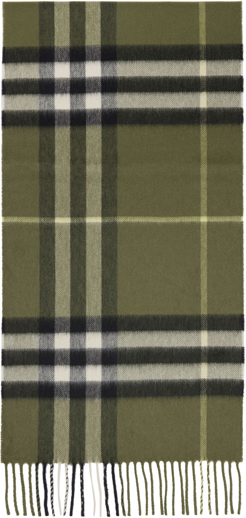 Šala Burberry Burberry Check Cashmere Scarf Zelena | 8112646