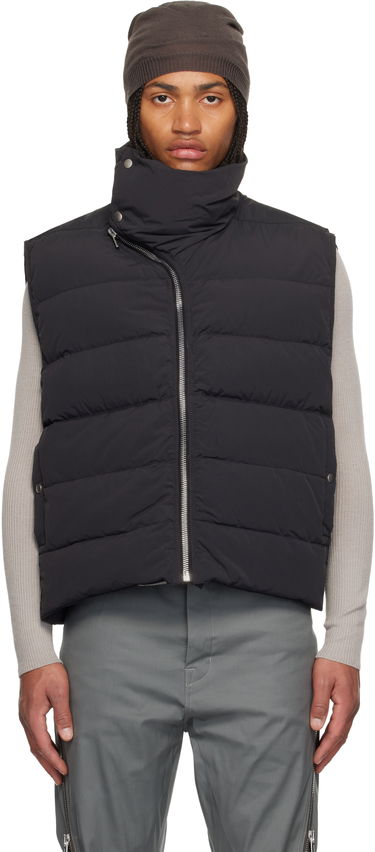 Telovnik Rick Owens Concordians Flight High Neck Asymmetrical Zip Puffer Down Vest Črna | RU02E1798 MTD1, 0