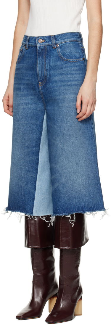Kavbojke CHLOÉ Chloé Bermuda Patchwork Denim Shorts Modra | CH25SDS02158, 3