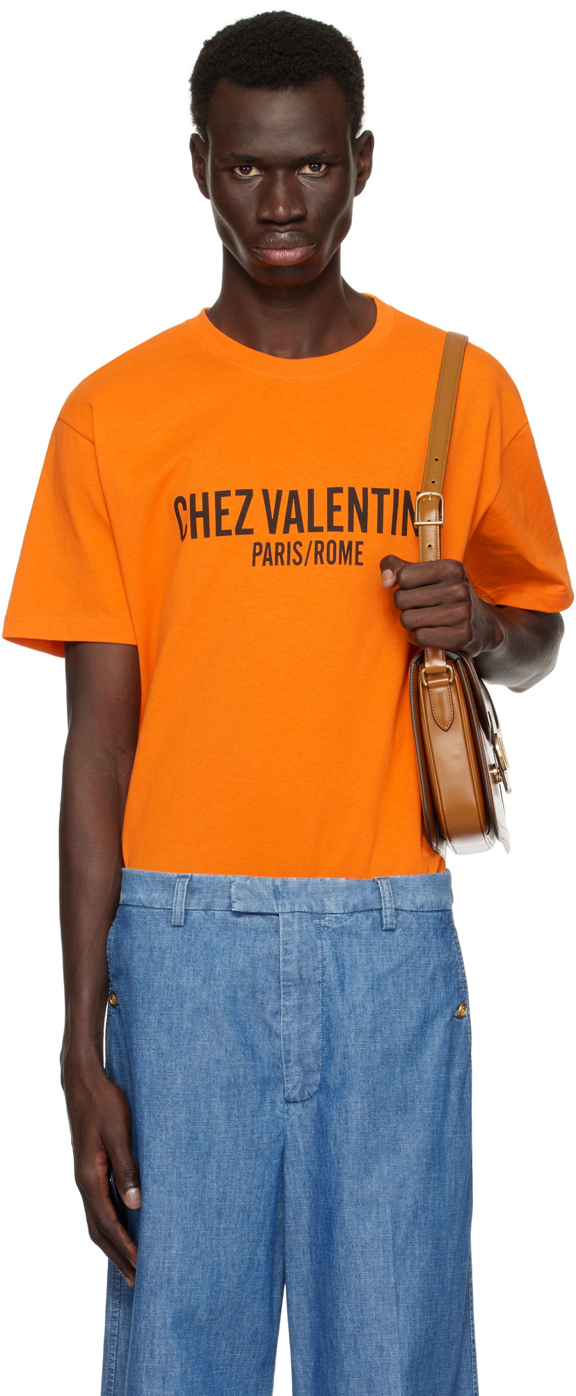 Majica Valentino Valentino 'Chez Valentino' T-Shirt Oranžna | 6V3MG16PAPG