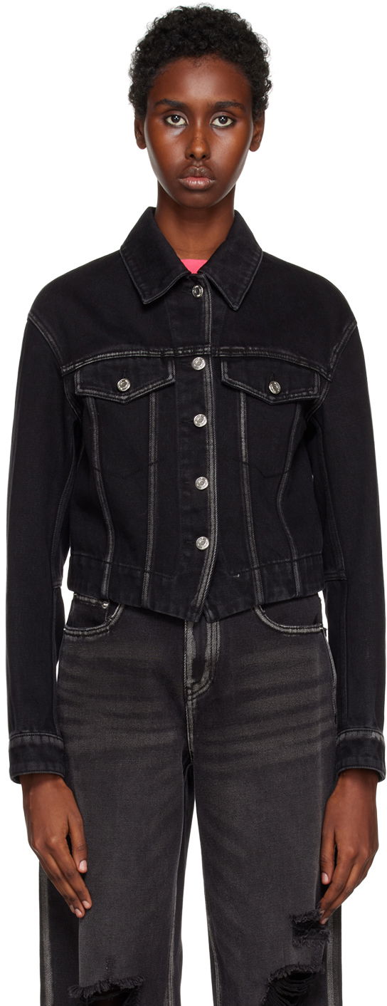 Jakna We11done We11done V-Line Denim Jacket Črna | WD-DJ3-22-330-W-BK