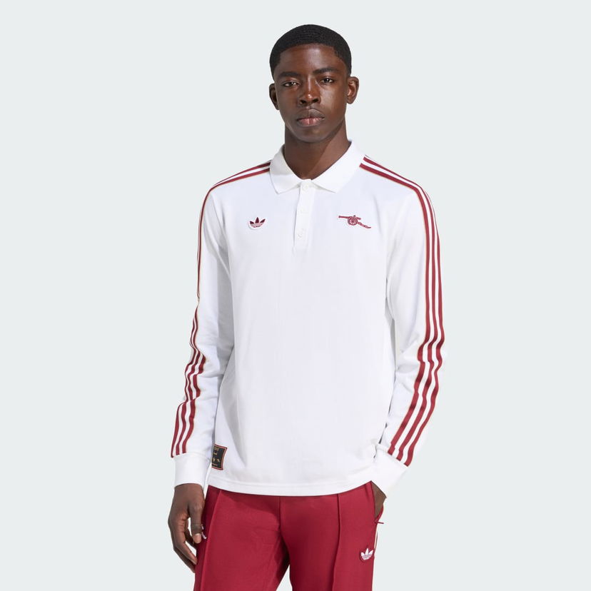 Polo majica adidas Performance Arsenal Terrace Icons Long Sleeve Polo Bela | JM9396