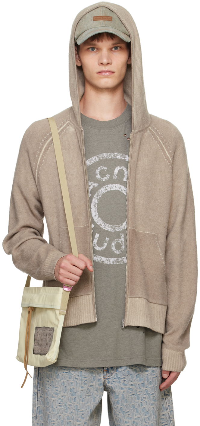 Pulover Acne Studios Taupe Raglan Sleeve Hoodie Bež | B60330-