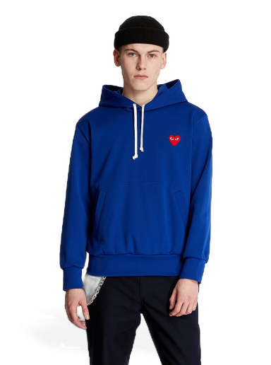 Pulover Comme des Garçons PLAY Hoodie Mornarica | AZT174 Navy