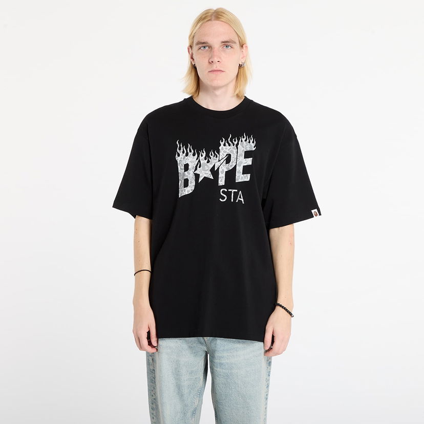 Majica BAPE Wild Leopard Pattern Bape Sta Logo Relaxed Fit T-shirt Črna | 001TEL801305MBLK