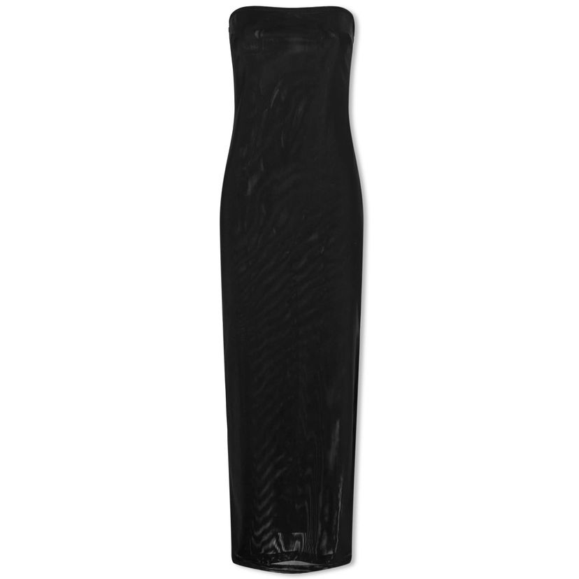 Obleke Miaou Miaou Lila Strapless Sheer Mesh Midi Dress, Size Large Črna | 5025PM3BLK