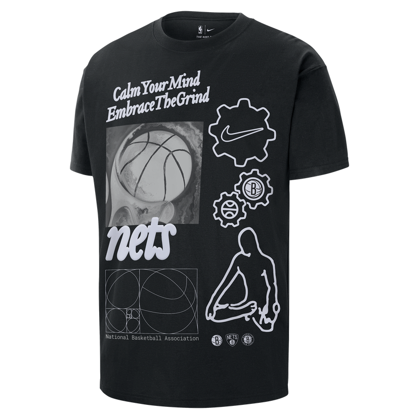 Majica Nike Max90 Brooklyn Nets Courtside T-Shirt Črna | HQ0625-010