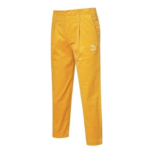 Hlače Puma Corduroy Woven Pants Rumena | 534967-37