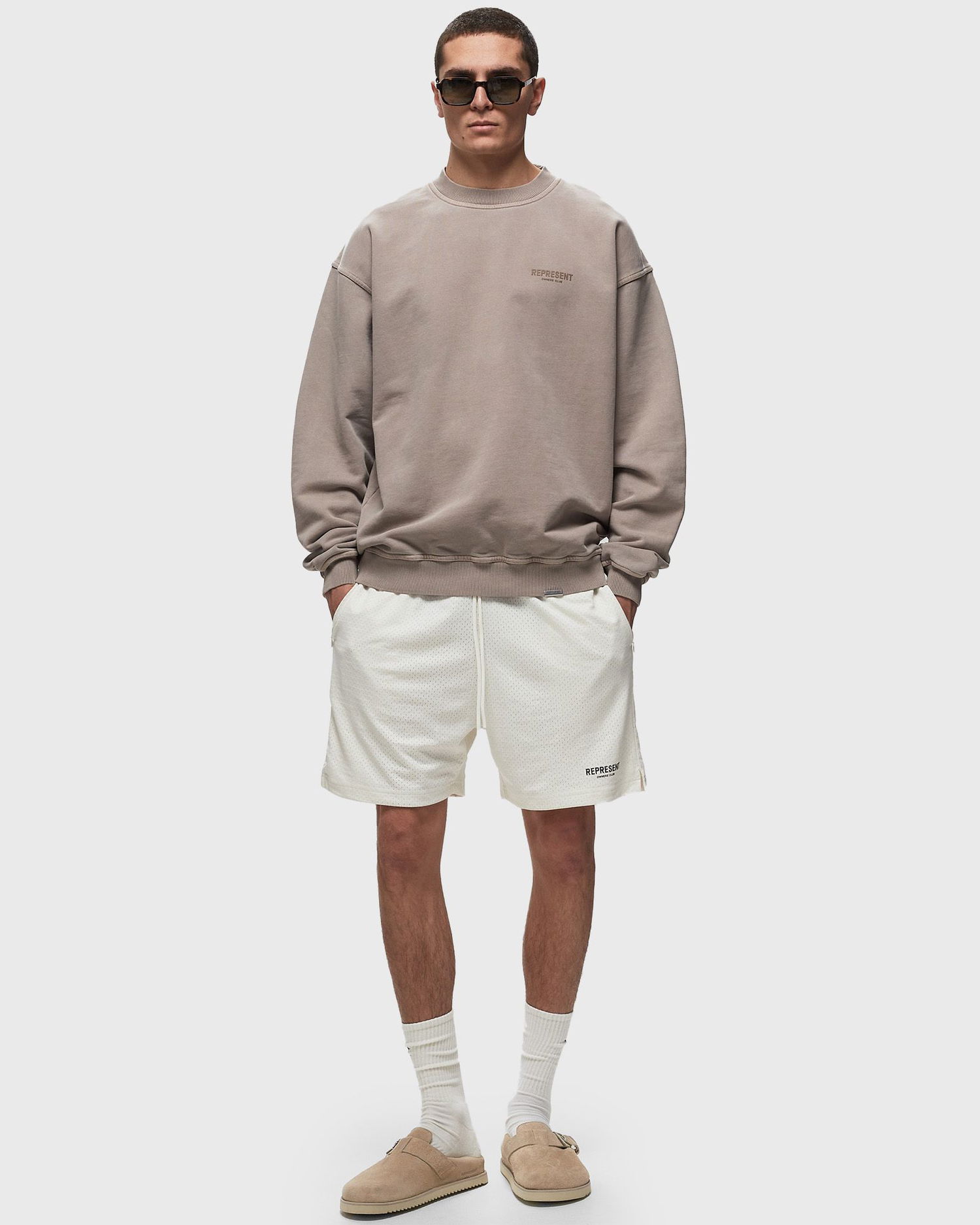 Kratke hlače Represent Clo REPRESENT OWNERS CLUB MESH SHORT Bež | OCM504-72, 1