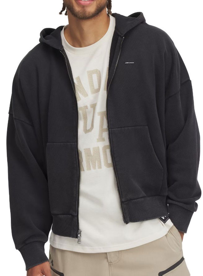 Pulover Under Armour Under Armour Icon HWT Fleece Wash Full-Zip Hoodie Črna | 6000651-001