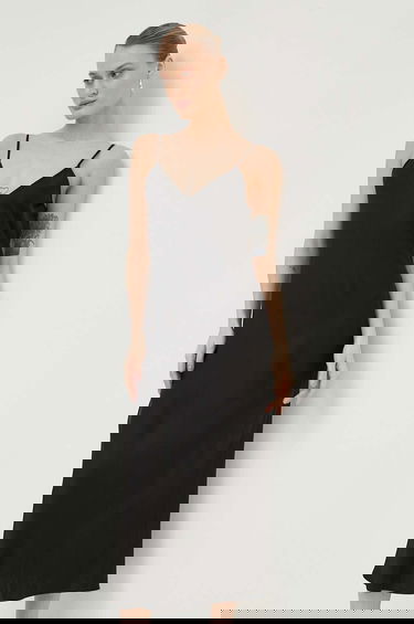 Obleke Samsoe Samsoe Samsoe Samsoe SASHARON Midi Slip Dress Črna | F10000026, 1