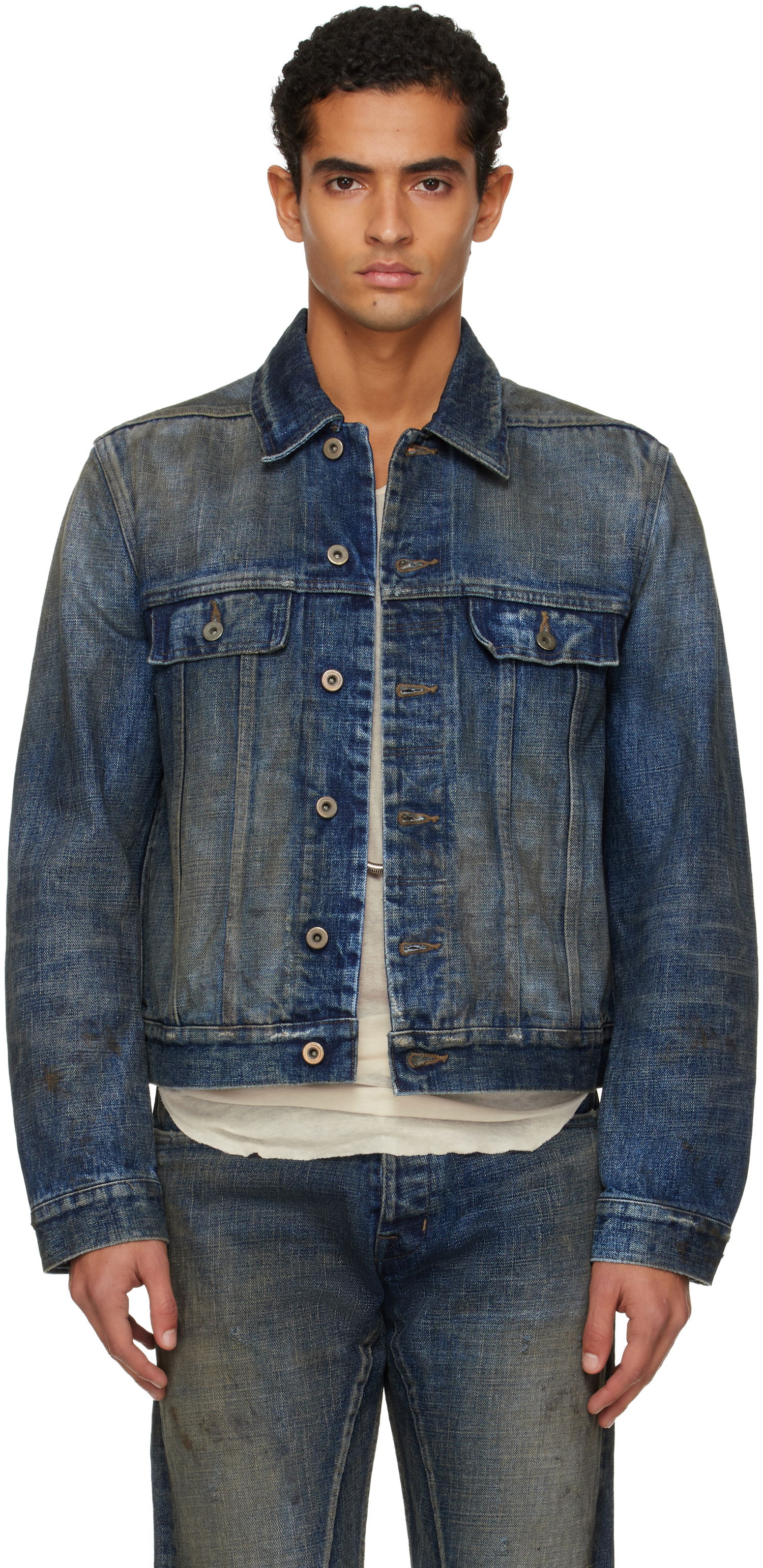 Jakna Rick Owens Concordians Trucker Denim Jacket Modra | DL02E2788 HVWJP, 0