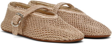 Obleke Alaïa ALAÏA Open Knit Ballerina Flats Bež | AA3A029TK047, 3