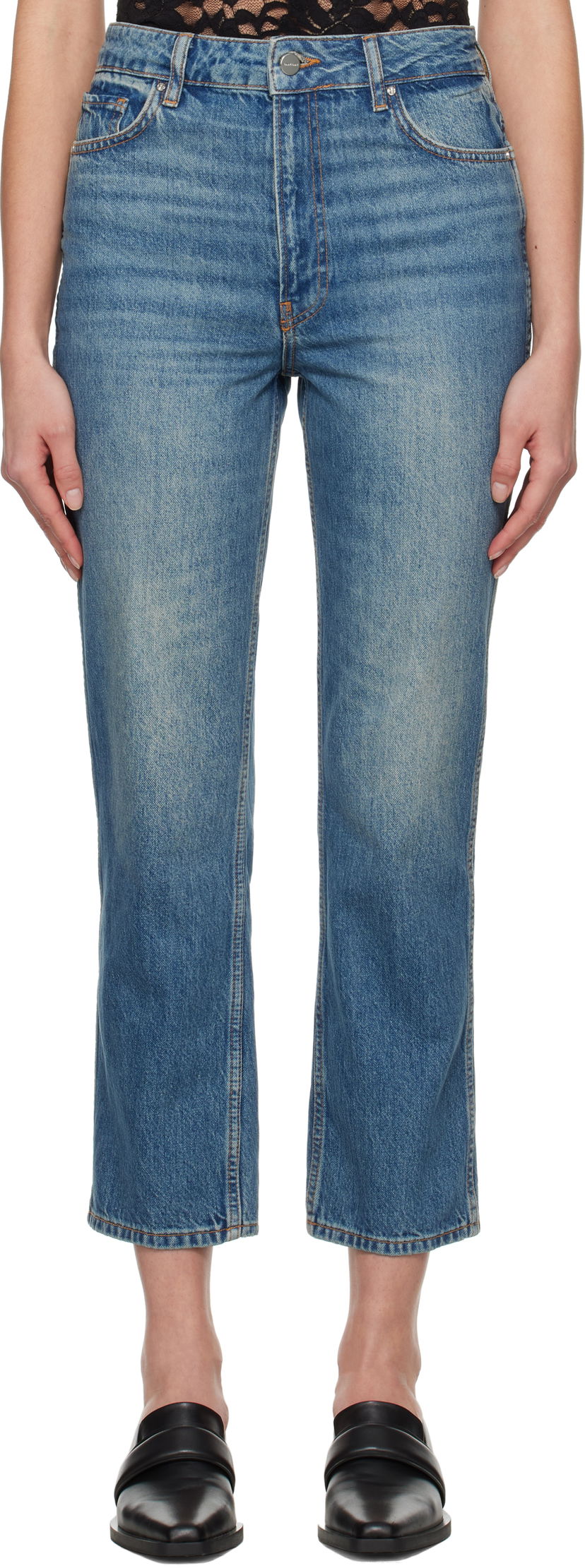 Kavbojke Anine Bing Anine Bing Vin Straight Leg Jeans Modra | A-06-10394-WHD26
