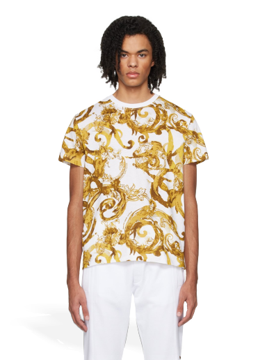 Majica Versace Watercolor Couture T-Shirt Bež | E76GAH6S0_EJS287