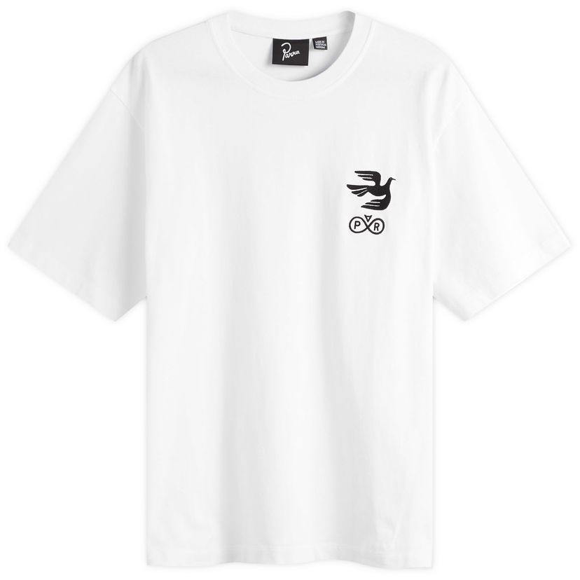 Majica By Parra Parra Infinite Bird Logo T-Shirt, Size Large Bela | 54215-WHT
