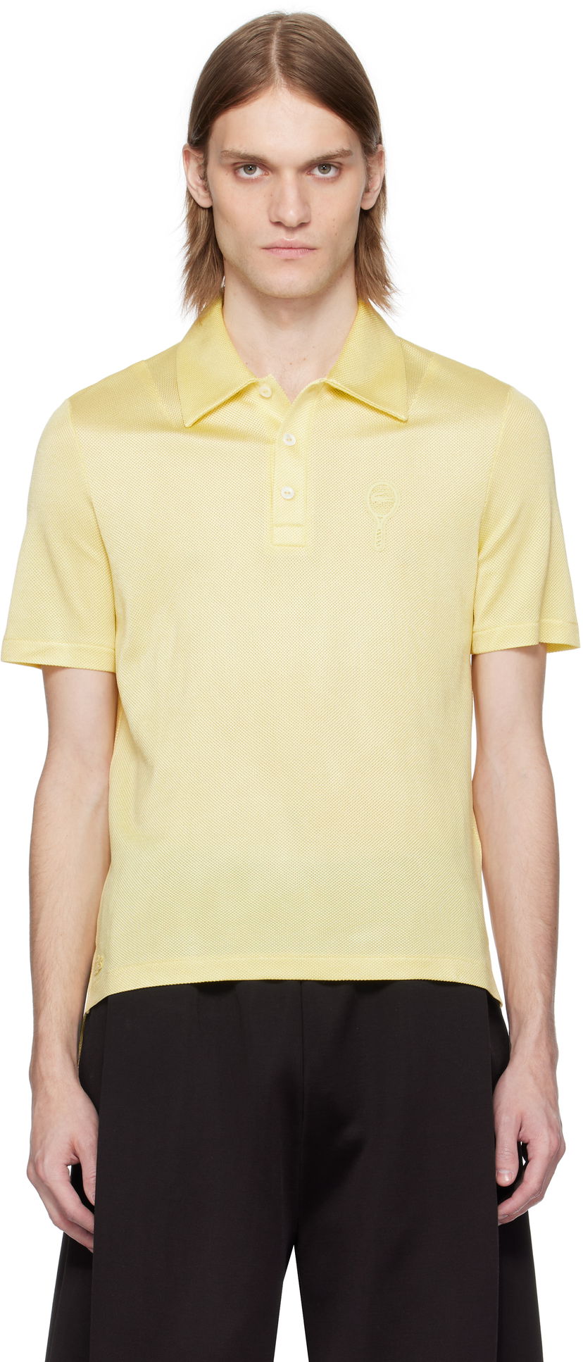Polo majica Lacoste Lacoste Runway Regular Fit Satin Piqué Polo Rumena | DH6801