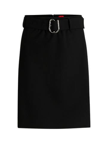 Krila BOSS Mini Skirt with Belt and Wrap-Style Front Črna | 50545768, 0