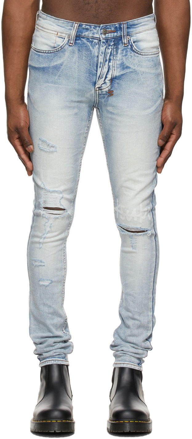 Kavbojke Ksubi Ksubi Van Winkle 1999 City High Distressed Jeans Modra | 5000007148