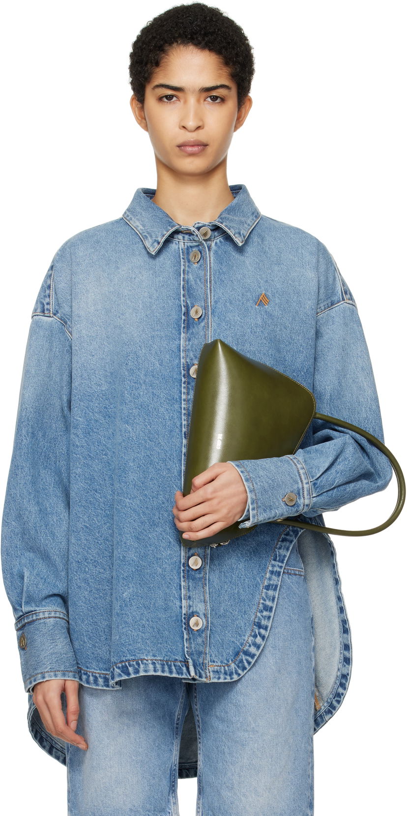 Srajce The Attico Attico Diana Denim Shirt Modra | 250WCB00068 DDD085AA