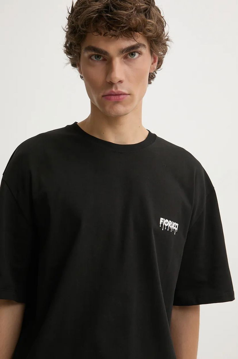 Majica Fiorucci Black Graphic T-Shirt with Small Logo Črna | M01FPTSH103CJ01BK01