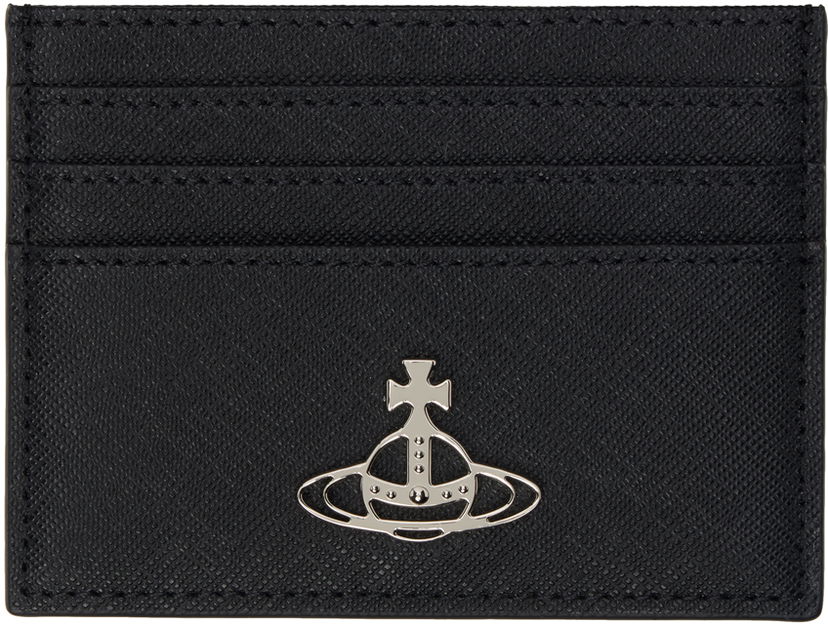Denarnica Vivienne Westwood Saffiano Card Holder Črna | 54030006W-L001N-