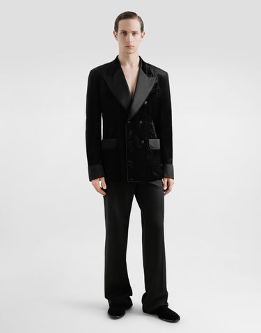 Jakna Dolce & Gabbana Double-breasted Velvet Jacket Črna | G2UO2TFUWEPN0000, 1