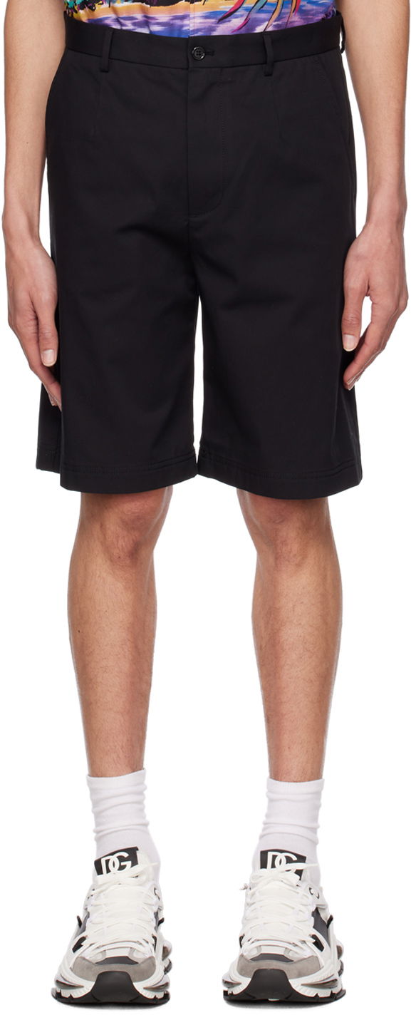 Kratke hlače Dolce & Gabbana Black Branded Shorts Črna | GVC4HTFUFMJ
