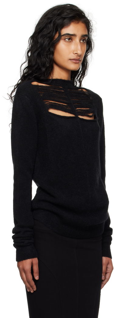 Pleteni pulover Rick Owens Rick Owens Concordians Long Sleeve Sweater Črna | RP02E4601 KGRIDP, 1